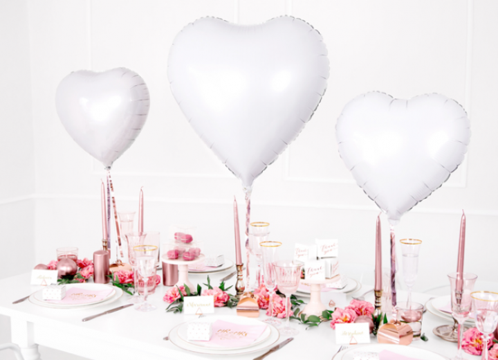 Balony serce białe walentynki ślub urodziny baby shower